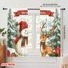 2pcs,2D plane printing Minimalist Curtains Cute Deer Snowman Christmas Winter (2) Durable 100% Polyester Fabric (without rod)