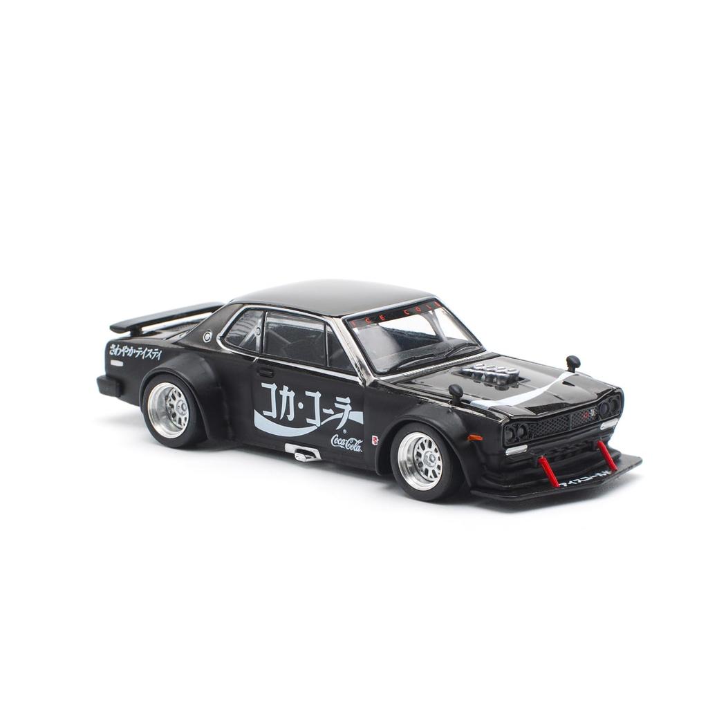 POP RACE SKYLINE DRIFT COCA COLA ZERO JP BLACK CHROME PR640161 1/64 GT-R (HAKOSUKA) - (Finished Model)