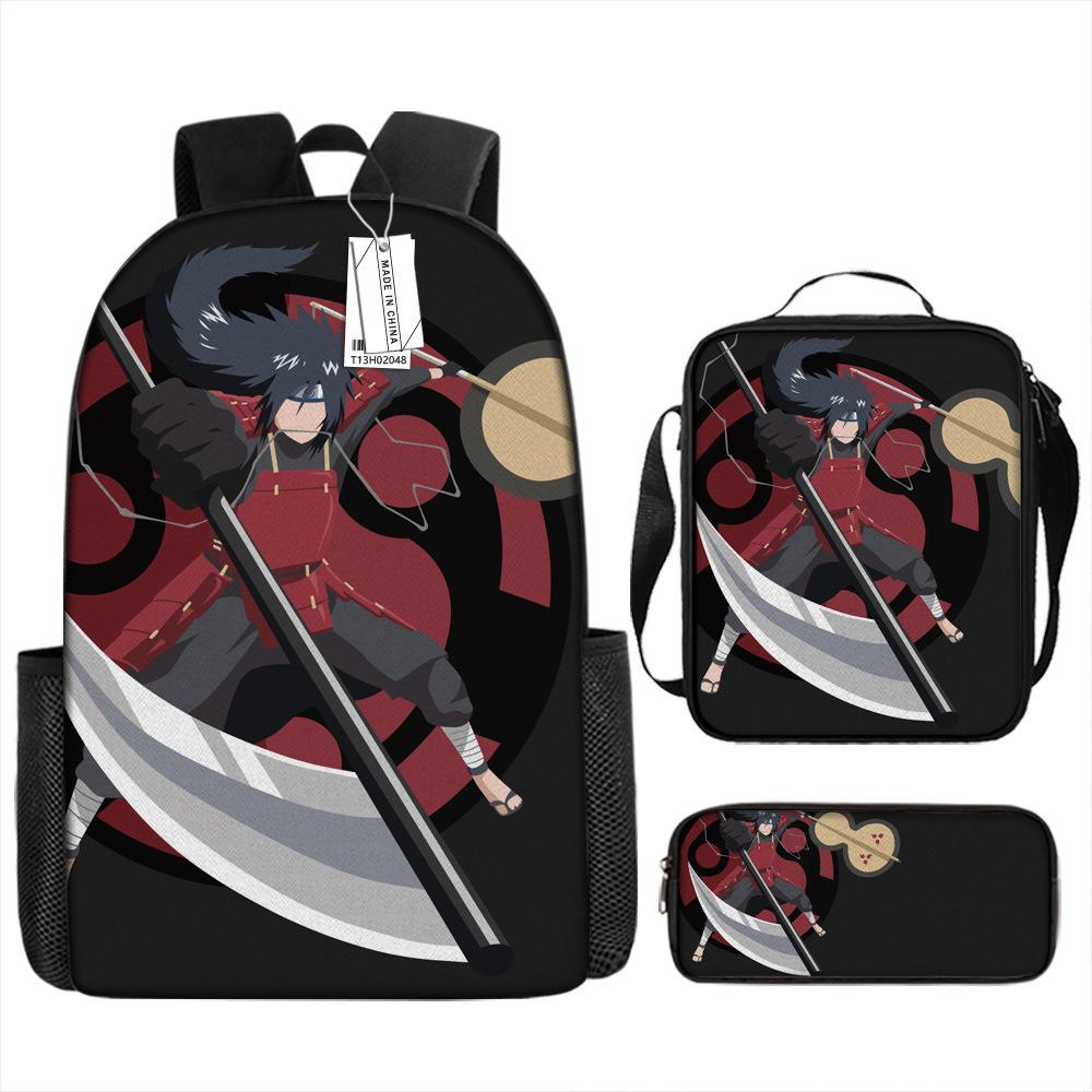 

Креативный рюкзак Наруто, набор из трех предметов для начальной школы (17-дюймовый рюкзак + сумка + пенал) Pencil case