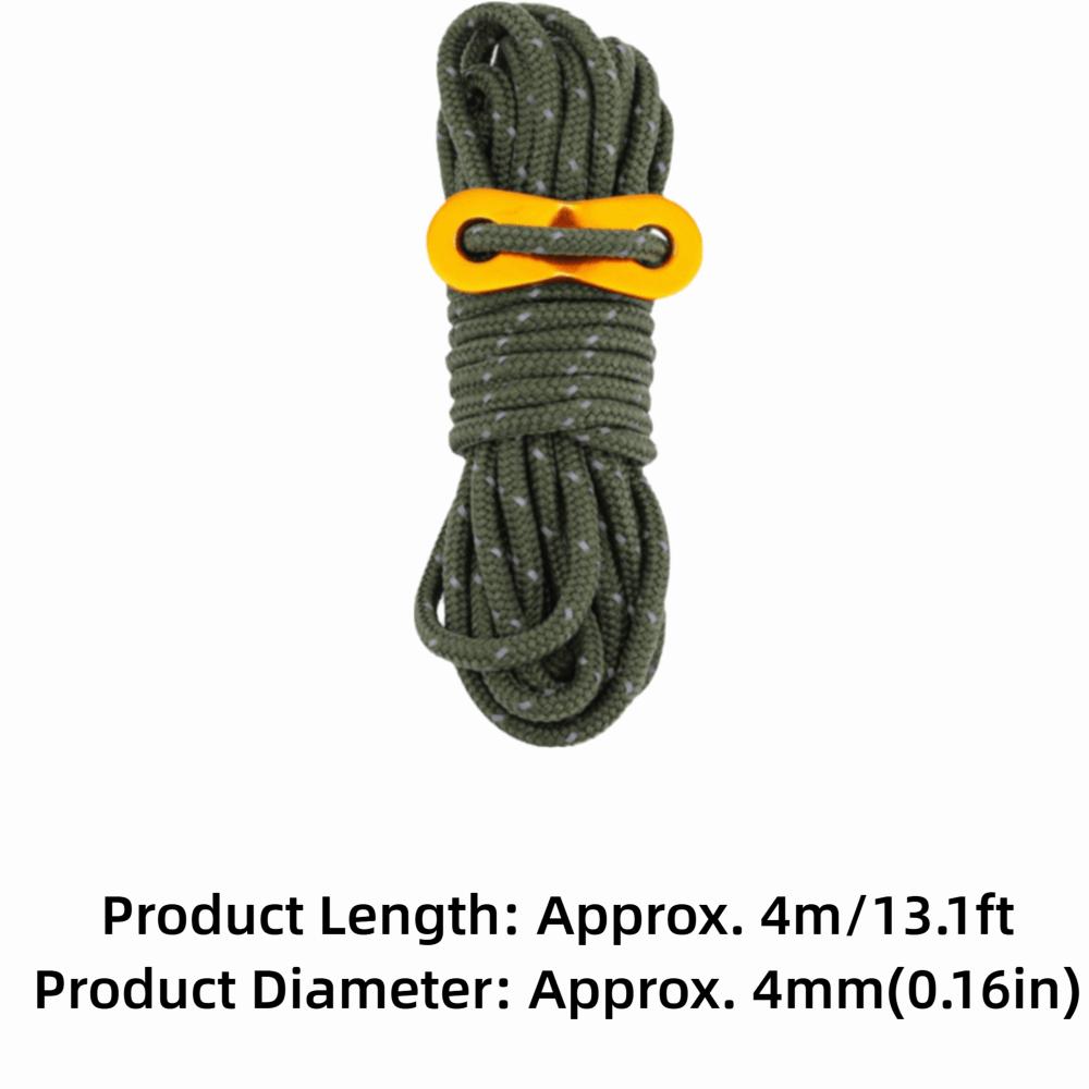 8 Pcs Polyester Reflective Tent Ropes with Aluminum Alloy Buckle Guy Lines  Backpacking