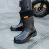 Herren Regenstiefel Langer Schaft Wasserschuhe Rutschfest Wasserdicht Sicherheitsarbeitsschuhe Plateau Kniehoch Regenstiefel Galoschen Anglerschuhe