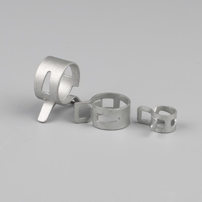 Elastic Hose Clamp, 65 Manganese Steel, Dacromet Gray Q673, Automotive Oil Application.