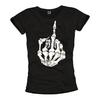 Skull Womens T-Shirt FINGER Rock Band Music Metal Rockabilly Fashion Top Girlie-