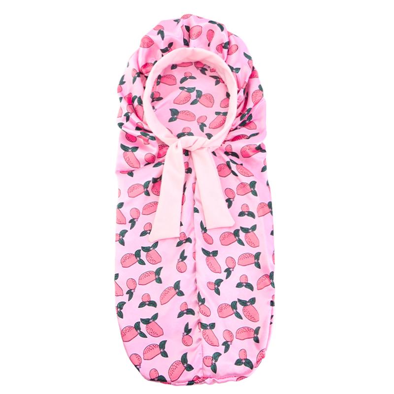 Kinder Lange Schlauchhaube Cartoon-Druck Breites Elastisches Band Nachtmütze für Lockiges Haar Haarpflege Kopfbedeckung Kappe Jungen Mädchen Schlafmütze