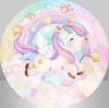 Unicorn Background Cloth Colorful Birthday Decoration Circular Backdrops Kids' Favorite Party Supplies Baptism Decoration Cloth