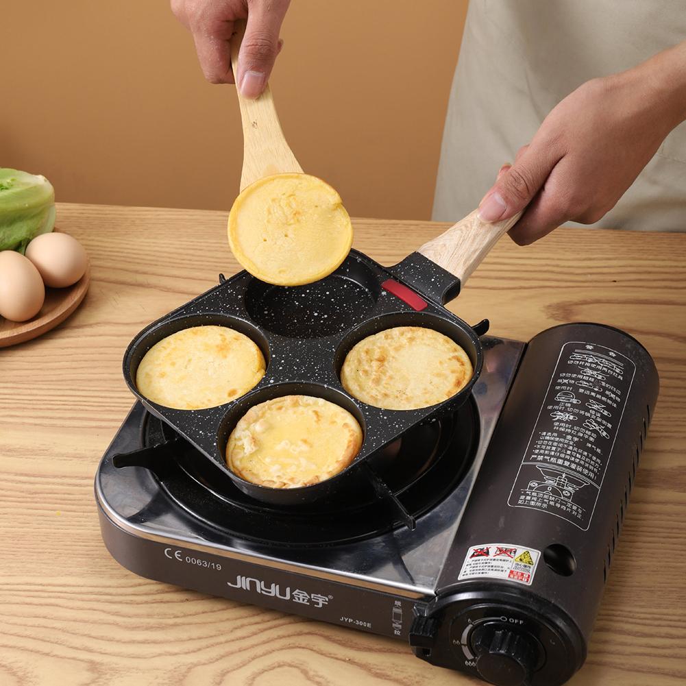 Medical Stone Four-hole Omelette Pot Non-stick Flats-bottomed Egg Dumpling Pot Breakfast Egg Burger Frying Pan Egg Pan