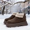 Women's Fashion Lightweight Height-enhancing Soft Sole Winter Warm One-step Fur One Snow Boots Velvet Lined Non-slip Casual Sports Cotton Boots