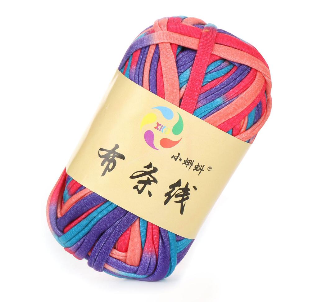 Needlework Knitting Crochet Yarn Printed Fabric Strips Line Colorful Segment Dyed Fabric Strips Line Handmade Diy Knitting Yarn Ball