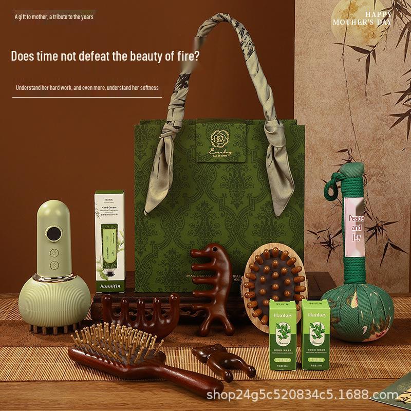 Elegant Wooden Comb Gift Set: Premium Mother's Day or Birthday Surprise for Mom, Mother-in-Law, and Elders