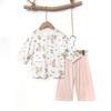 Youkesi Mädchen Klimatisierte Sommer-Pyjamasets, Alter 3-15, Größe 80-160cm, Set mit 3/4-Ärmel und Hose