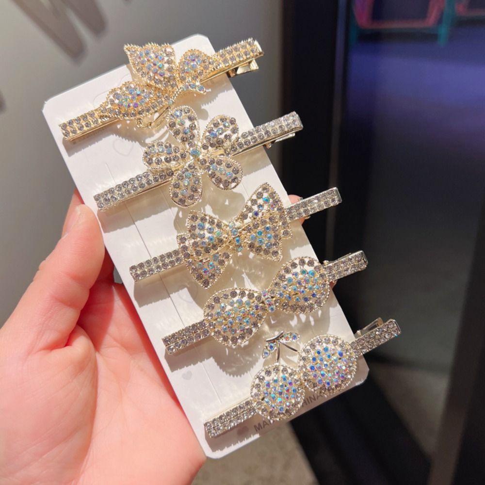 

Металлическая шпилька-бабочка со стразами, заколка для челки, модные заколки для волос для женщин