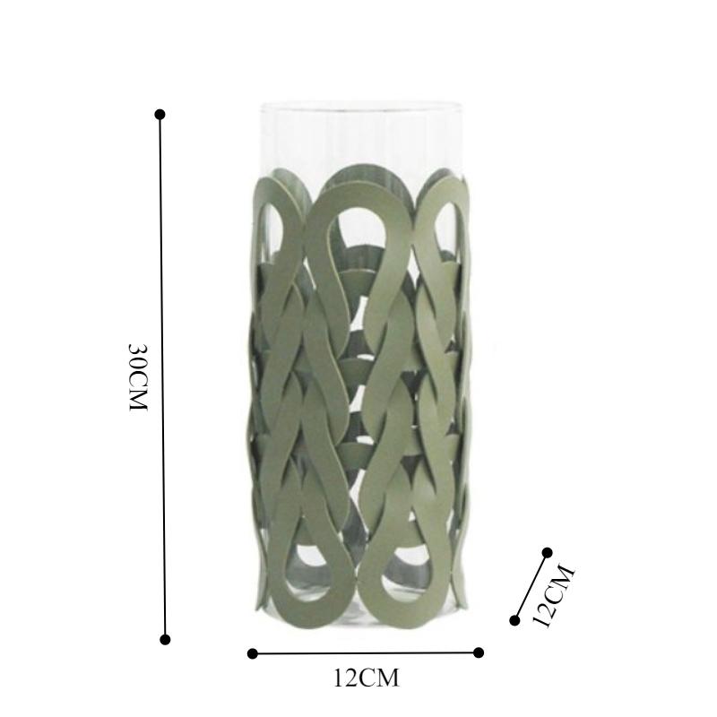 Glass Vases Decoration Aesthetic Flower Vase Living Room Elegant Vases Table Weaving Decor Flowers Bottle Interior Ornaments
