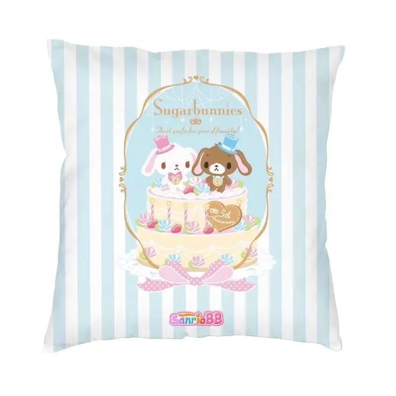 Kawaii Iepuraș Sugarbunnies Huse de Pernă Sofă Decorativă pentru Casă Anime Desene Animate Pătrată Husă Pernă Decorativă 45x45
