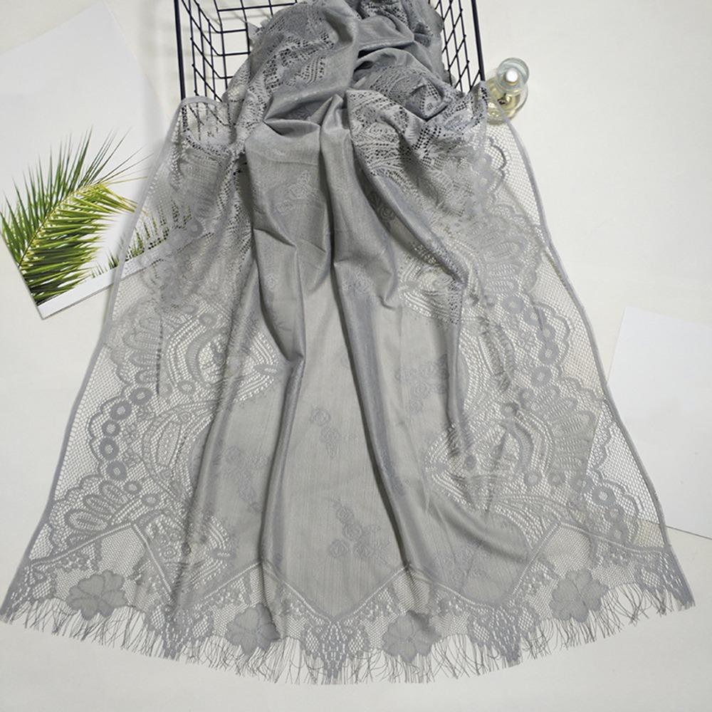 

Elegant Chiffon Women Tulle Shawl Long Lightweight Tassel Chapel Scarf Multicolored Hollow Wedding Bridal Shawl Lady сірий