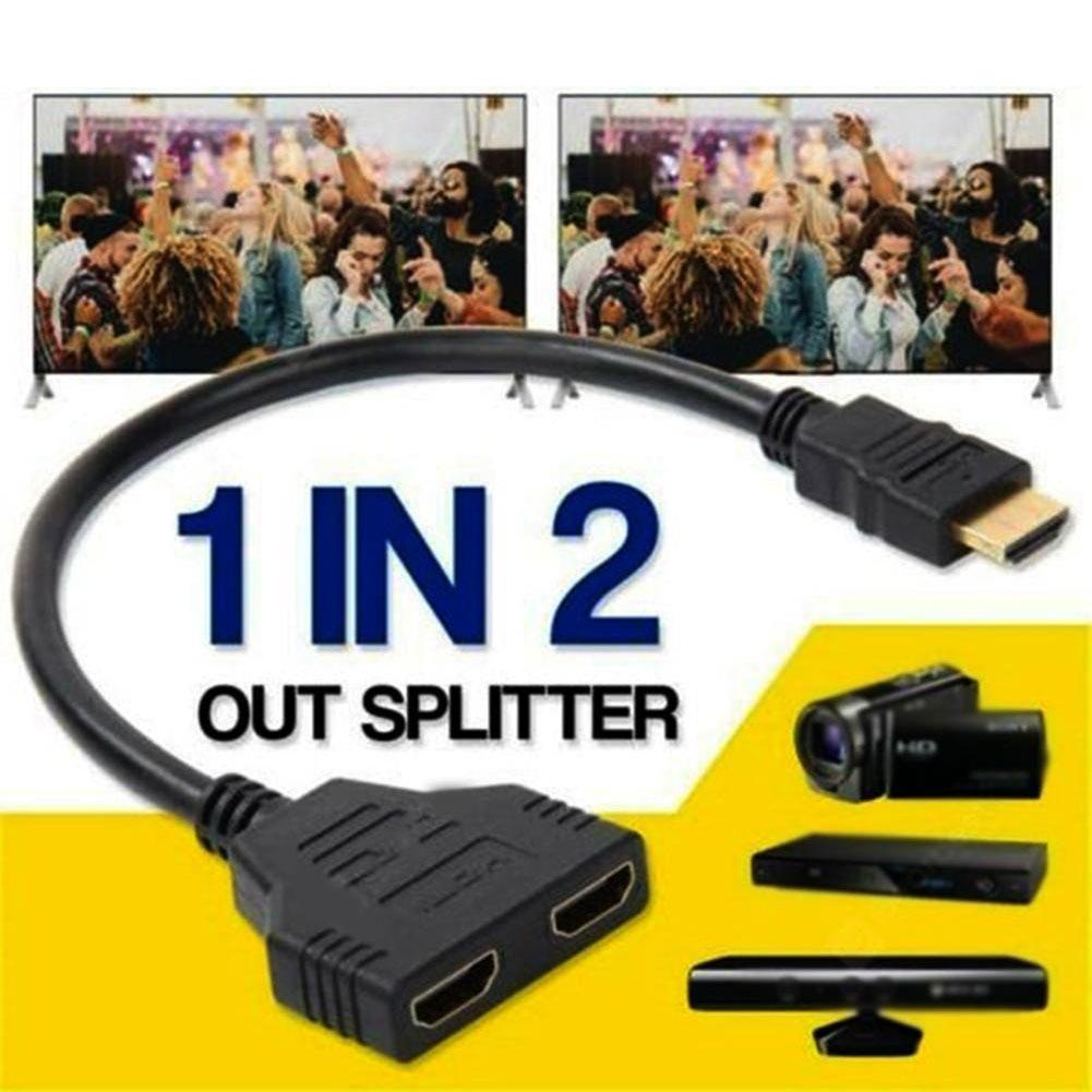 HD 4K HDMI Splitter Dual Port 1 in 2 Out Cable Male To Female HDTV Adapter For Laptop TV Box Monitor HDMI-Compatible Splitter