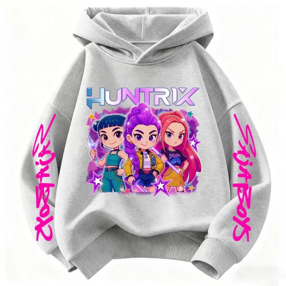 Niedliches Mädchen Kapuzensweatshirt Warm Rumi KPop Dämonenjäger Cartoon Kinder Mode warm Lässige Oberteile Lässige Baumwollkleidung