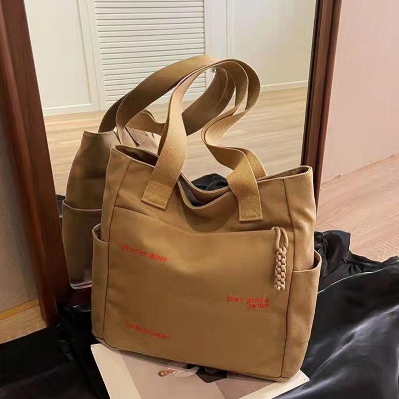 Fashionable Casual Canvas Bag Cartoon Letter Versatile Handbag Bento Bag