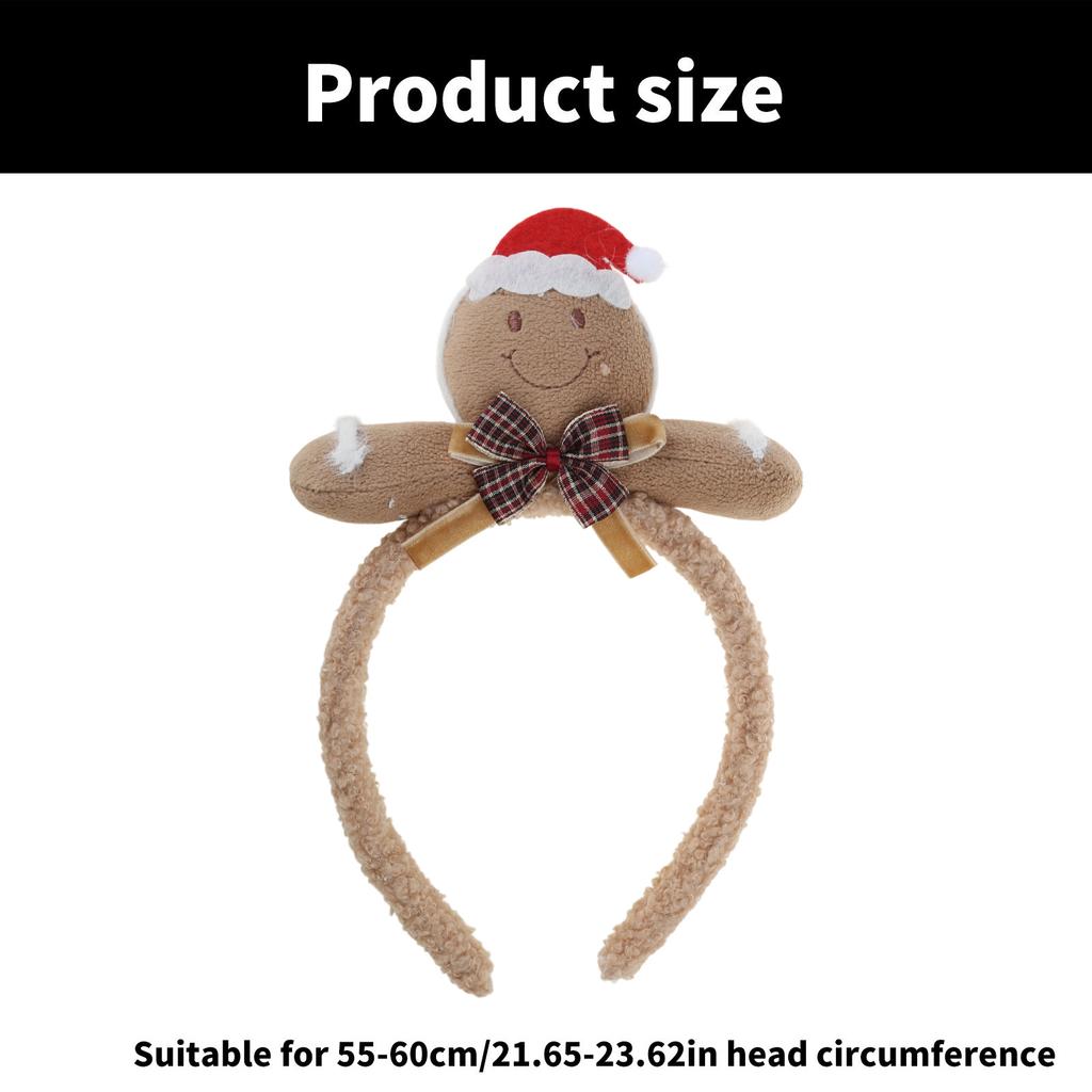 Pergamenové perníkové plyšové čelenky Krásná vánoční vlasová obruč Sváteční party pokrývka hlavy pro různé účesy