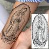 1 Sheet Jesus Pray With Cross Thorn Temporary Tattoos For Men Women Adults, Long Lasting Waterproof 3d Temp Fake Tattoo Sticker
