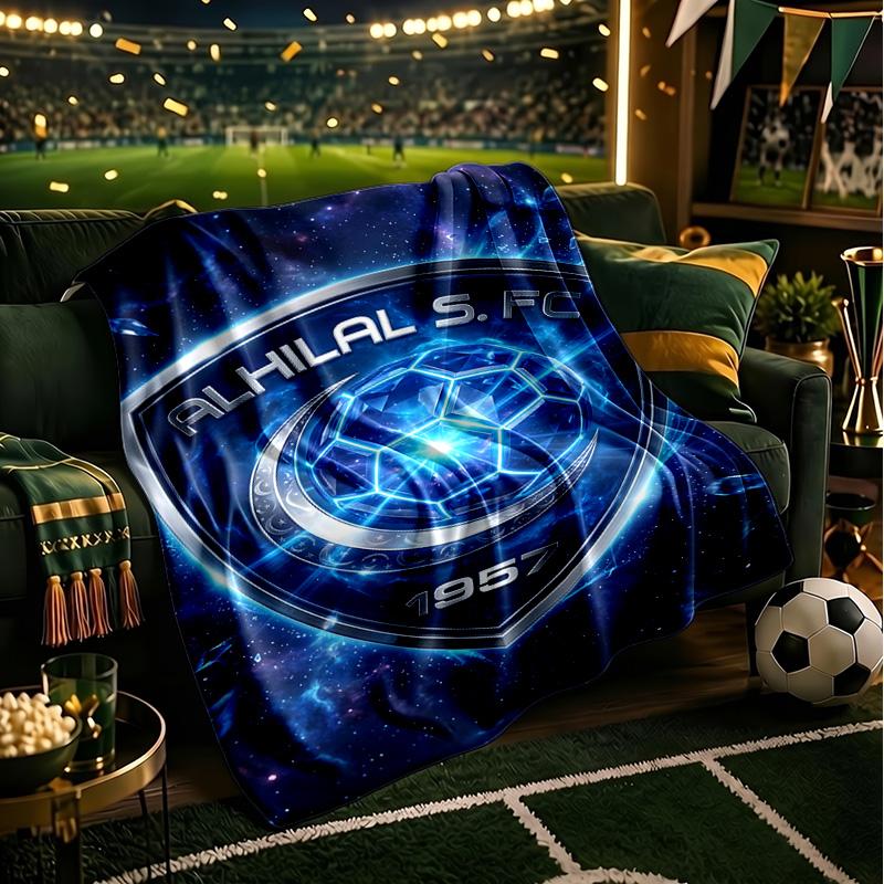 Al Hilal Emblem Design Blanket Lightweight Flannel Bedding Blanket Perfect for Travel, Camping, Living Rooms, Offices, Sofas, Fan Christmas Gift