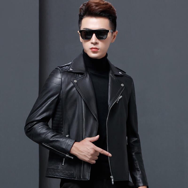 Men's Biker Style Genuine Sheepskin Leather Jacket