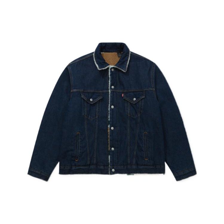

Мужская джинсовая куртка Levis FW22 с карманами и клапанами, с длинным рукавом, синяя A3176-0000 XS