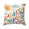 Regenbogen Alphabet Lern Design Kissen Kissenbezug Polyester Kissenbezug Dekokissen Kissenbezug Haus Auto Sofa Dekor