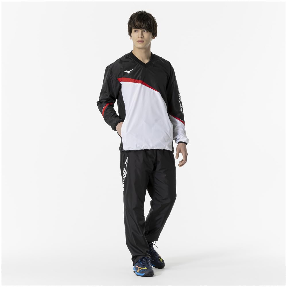 Tennis Windbreaker Standard Mesh Black X Size L Shirt, Water-Repellent, Silhouette, Lining, 62MEA504, Red,