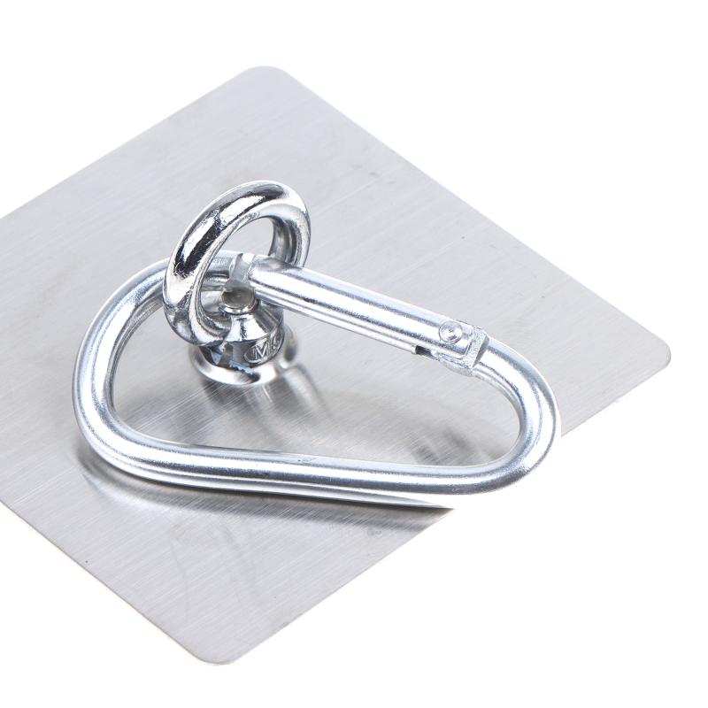 2Pcs Stainless Steel Ceiling Hooks Heavy Duty Adhesive Hooks No Drill Hanging Hooks For Lanterns Plants Hammocks