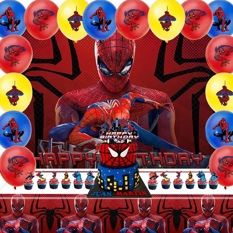 Birthday Superhero Party Tablecloth Balloon Cake Power Strip Background Cloth Set Party Decoration