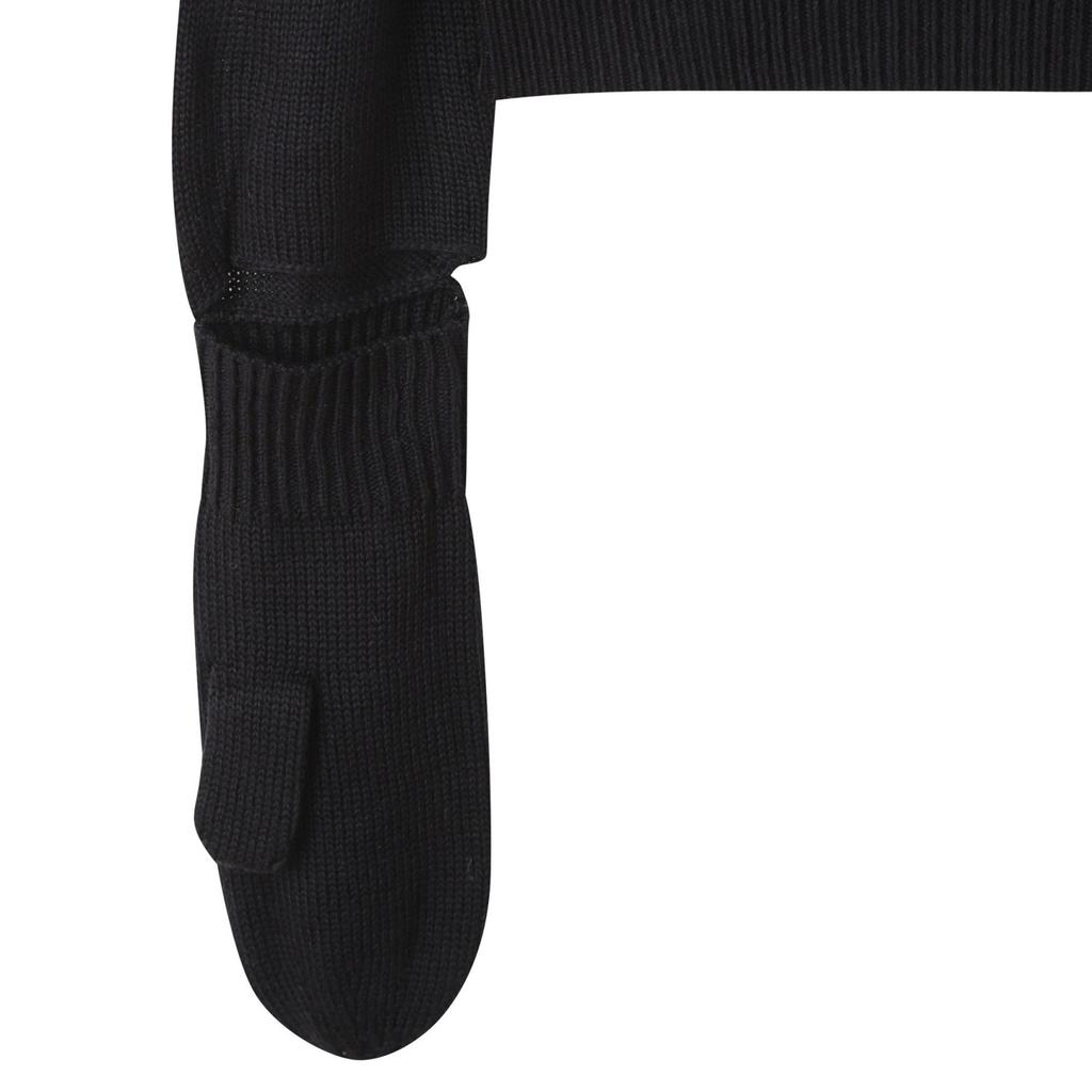RECODE Gloves Mixed Turtle Neck Knit Top_R0Waa23101Bkx
