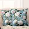 1 pieces -2D flat printing Blue Floral Rose Patterned Decorative Throw Pillows Polyester pillowcase, sofa decorative cushion cov