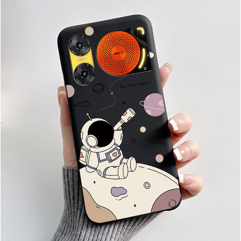 Custodia per Telefono Per ZTE Nubia Music 2 Custodia Z2460 Z2353 Estetica Gatto Carino Astronauta Nera Morbida TPU Silicone Copertura Protettiva Integrale
