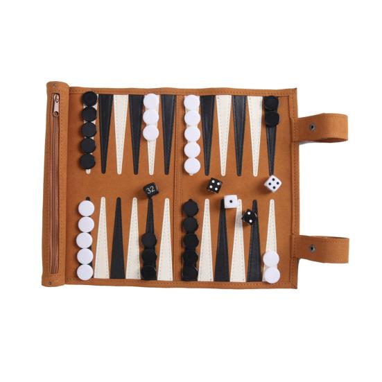 

Classic Backgammon Board Game with Storage Case Foldable Design Portable