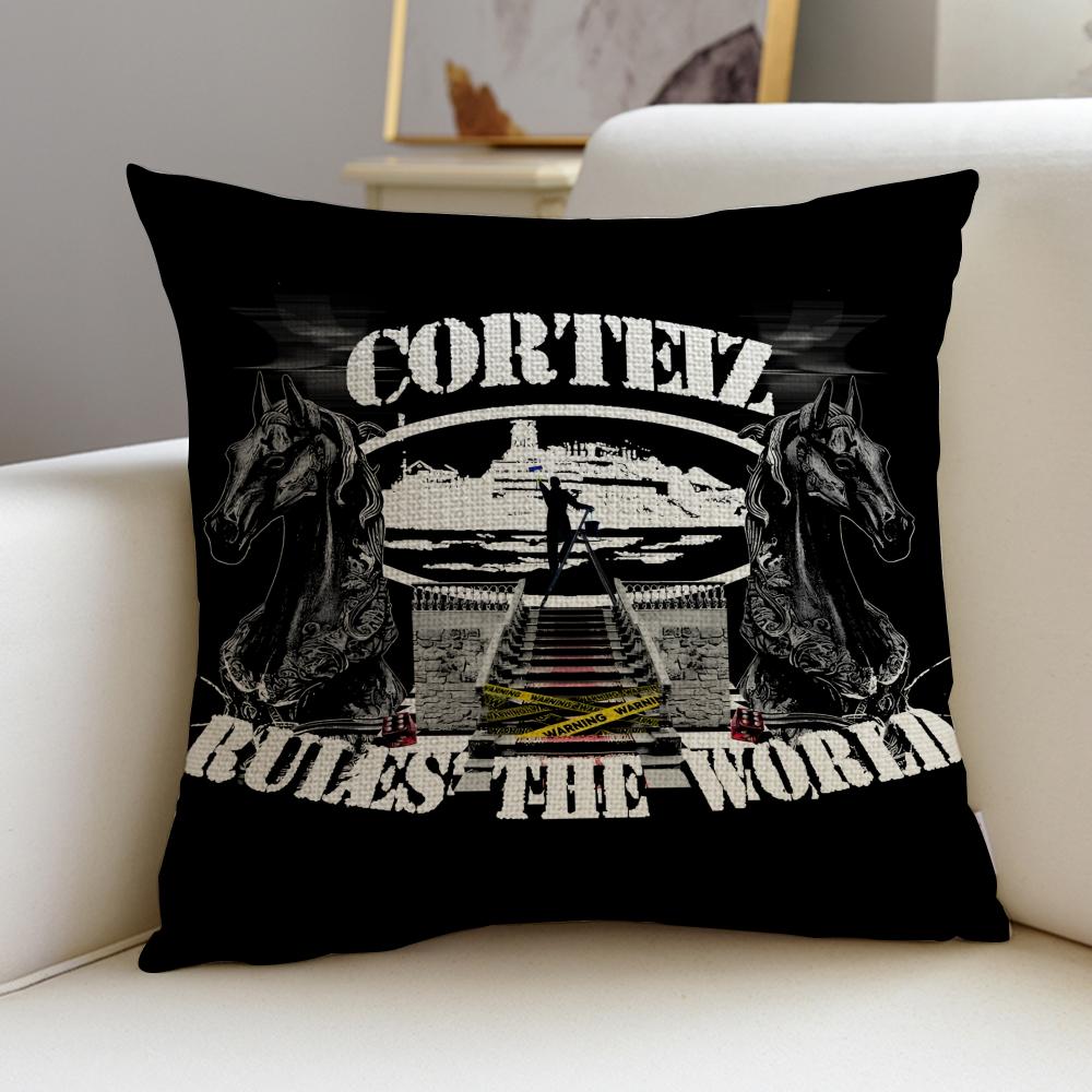 Street CCorteizS Cushion Cover Breathable and Skinfriendly Linen Pillowcase Square Removable and Washable Cushion