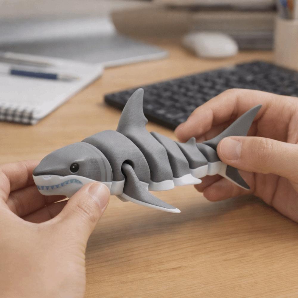 Mini Simulation Animal Multi-Joint Movable Marine Animal Model Creative Whale Figurine Collection