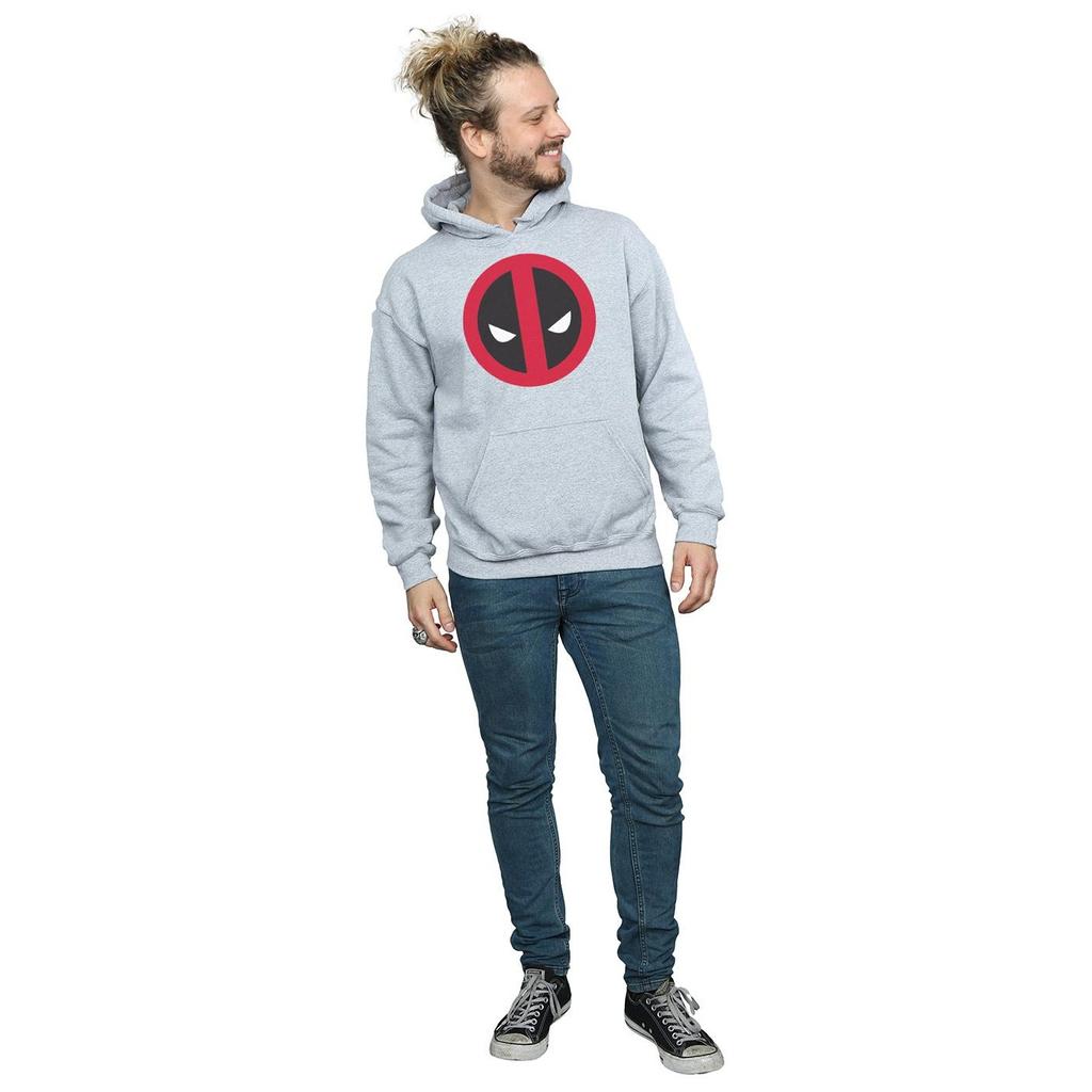 Marvel Mens Deadpool Large Clean Logo Hoodie