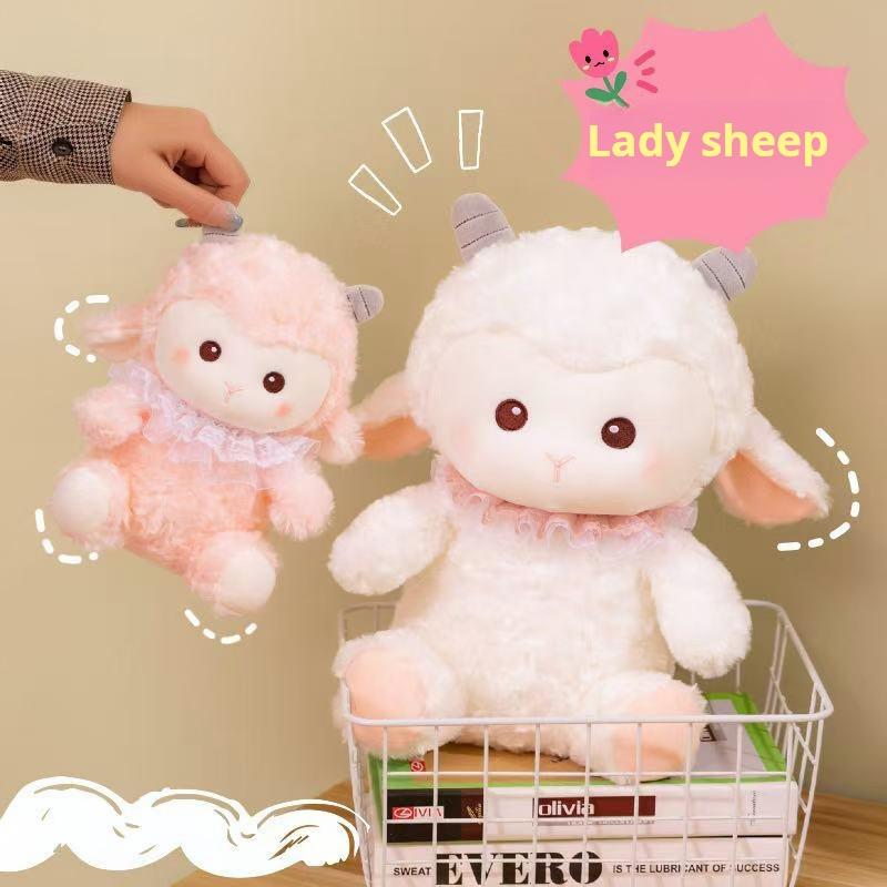 23/30cm Beautiful Sheep Doll Simulation Plush Toy Handmade Doll Cartoon Anime Cute Pillow Cushion Home Decoration Children's Bir