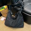 Denim Bow Strap Tote Bag Women