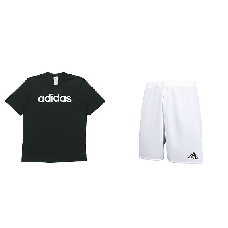 

Adidas однотонный фирменный логотип с круглым вырезом и коротким рукавом, удобные эластичные шорты со средней талией, повседневный спортивный костюм, комплекты унисекс DU0404+AC5254 S