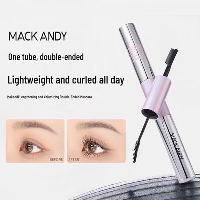 Makandi Waterproof Double-Ended Mascara: Long & Thick Curl, Smudge-Proof, Natural Volume
