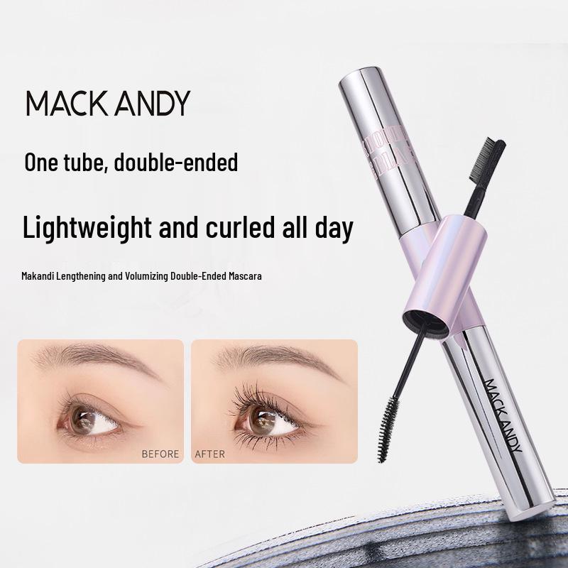 Makandi Dual Mascara: Voluminous, Natural Lashes, Long-Lasting, Waterproof, Sweatproof, Smudge-Proof.