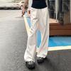 Summer Thin KoreanStyle White HighWaist WideLeg StraightLeg Pants for Women  Draped Loose Casual Trousers
