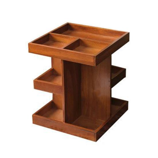 Storage Rack Cosmetic Organizer Large Capacity Multi-Layer Design 360-Degree Rotatable Wood Perfume Shelf Display Holder