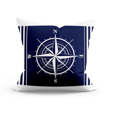 Home Decor Blue Nautical Logo Print Cushion Cover Soft Polyester Pillowcase Bedroom Car  Funda De Almohada