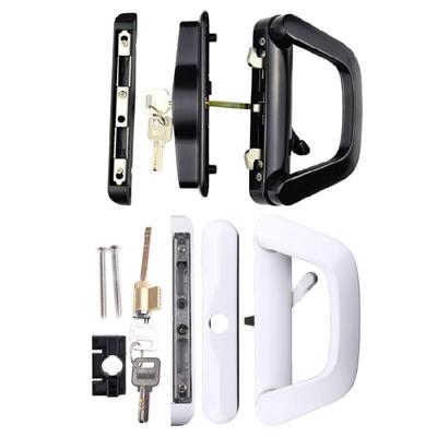 Easy Installation Patio Door Handle with for Key Zinc Alloy White/Black Door Han