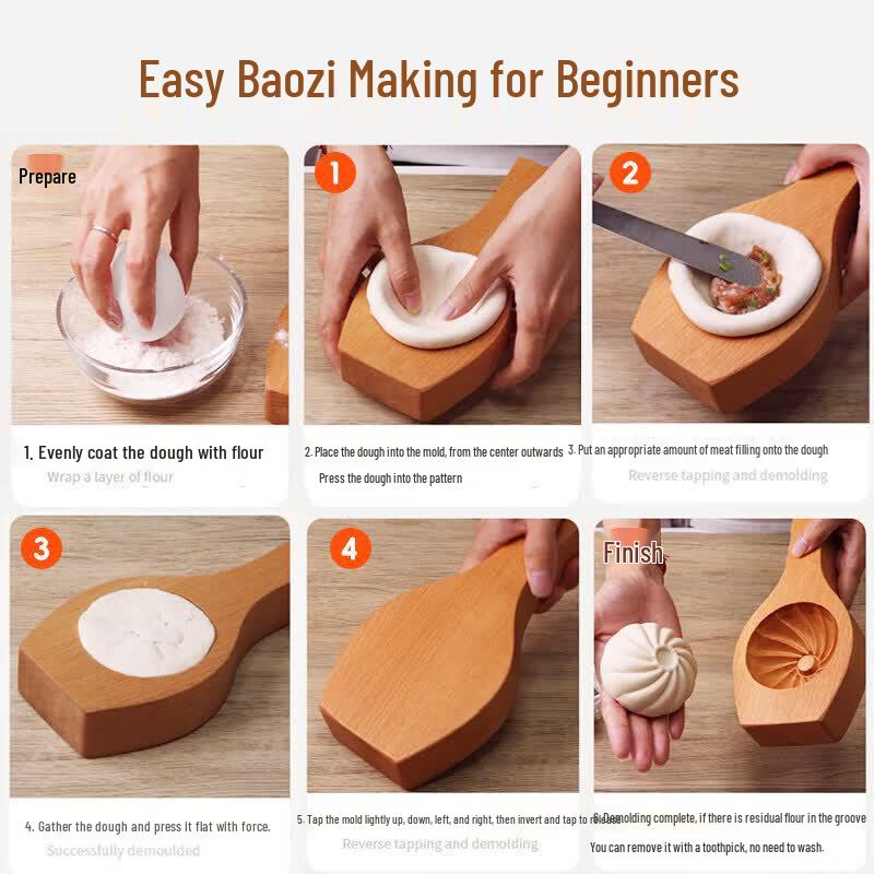Set di Attrezzi per la Preparazione di Panini Baozi in Legno Massello Youluo