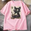 Funny Cat RaUnisex Graphic Tee Japanese Kawaii Anime Cat TShirt Cotton Short Sleeve Oversized Loose Short Sleeve Tee Streetwear
