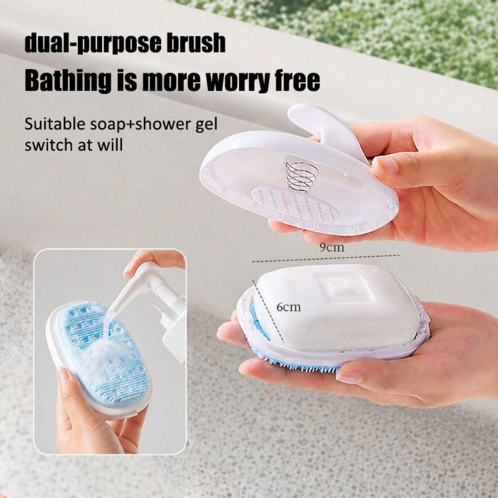 Soft Bristle Body Cleansing Tool Long Handle Bubble Massager Brush Bath Back Scrubber Bathroom Use