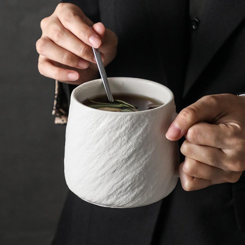 Simple Stone Texture Ceramic Coffee Cup 550ml Large Capacity Tea Cup Home Dessert Bread Milk Mug Office Mug Gift Home Decoration